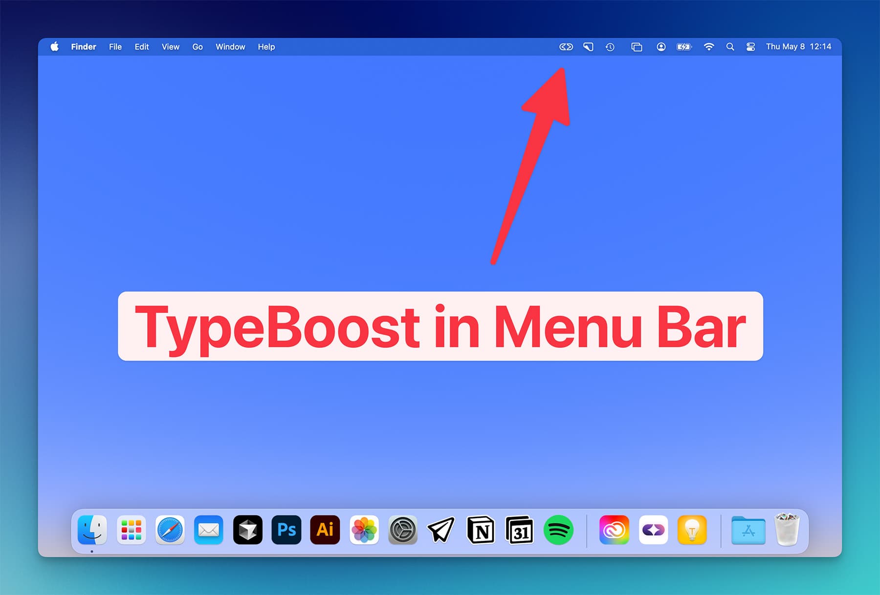 TypeBoost menu bar icon