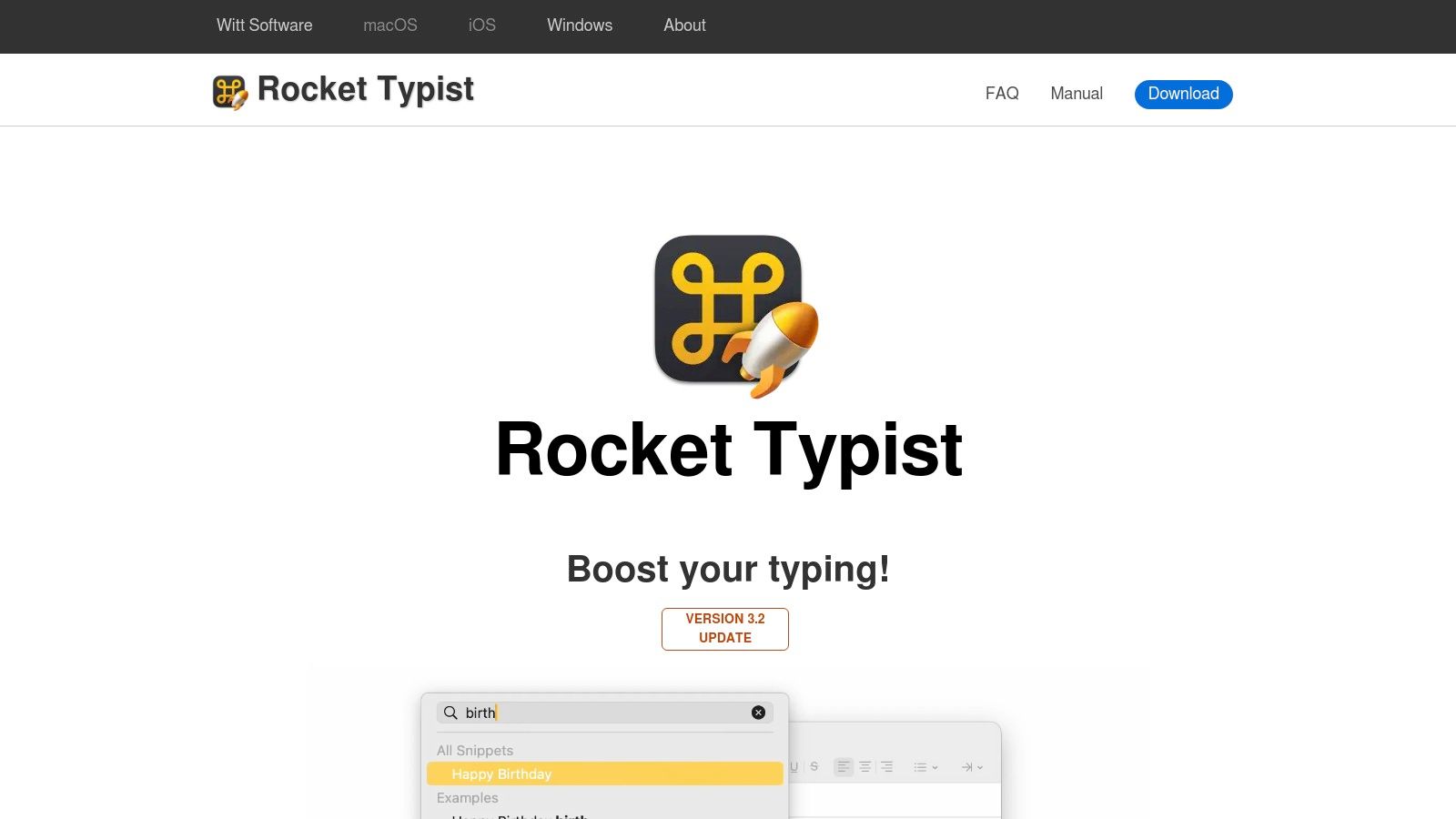 Rocket Typist Website